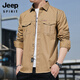 Jeep Spirit Jeep Working Shirt Jacke Herren Sommer dünn 2025 Neues Freizeithemd Frühling Strickjangel reines Baumwoll Militär grün 6621 Modell M 85 ~ 110jin [Jin gleich 0,5 kg]