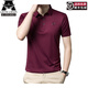 Ajgneamain Italienisch Licht Luxus High-End Herren Sommer kurzärmeliges Polo-Hemd Traaceless Business Casual halbärmelige, feste Farbe Herren 9859 Purple Rot [Keine Markierungen, kein Eisen und Anti-Falten] 2xl 185/54 [Empfohlen 150-170jin [Jin Equals 0,5 kg]]]