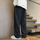 
IZEXX Star High Street Casual Pants Men's Spring and Summer Wide Legs Draped Loose Trendy Brand Straight Long Pants IZ27 Flower Bottom Black L