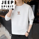 JEEP SPIRIT2025春秋男士长袖t恤秋装上衣服韩版潮流男春秋款卫衣春秋打底衫 qd-we1105黑色 M