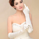 Suican Satin Stretch Sexy Ding Comic Exhibition Retro Dress Wedding Photos Hepburn Etiquette Live Performance Long Gloves 54cm White Extended Gloves [1 Double Pack]