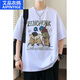 Aipinyi Pigeon Sommer hochwertiger Teenager atmungsaktives loses kurzärmeliges T-Shirt für Jungen 13-16 Jahre alt, große Jungen 19 Schüler der Mittelschule tragen T-Shirt 695 White XL Height 165-175 cm/120-140jin [Jin entspricht 0,5 kg]