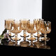 Depinte high-looking light luxury household goblet red wine glass cocktail glass white wine glass whiskey foreign wine glass wine set gold 6 wine glasses + cup holder (190ml)