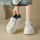 
Aogu Shiden thick-soled hole shoes for women 2025 spring and summer new style for women wearing soft sole comfortable beach slippers simple tow LDN6210 simple white 39-40