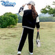 Disney Girls Spring and Autumn Set 2025 New Fashionable Casual Sports Baseball Clothes Children's Clothes Girls' Two-Piece Set Black 1396 Set Two-Piece Set 160 cm