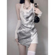 
Chaomengcheng American retro sexy hot girl fake two-piece sleeveless shirt for women in summer new tight outerwear vintage printed top XZ#9227 White M