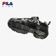 FILA斐乐童鞋儿童跑步鞋2024冬季男女中大童复古猫爪运动鞋 黑/银器灰-BS 内长24.5cm 39 内长24.5cm