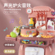 儿童过家家厨房炒菜做饭烧烤玩具宝宝女童迷你仿真煮饭锅餐具套装 蓝色餐台+烧烤【39件套】