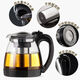 One pot and four cups tea set Large capacity glass tea cup with filter High temperature resistant kettle Tea set without base 1000ML One pot + four cups set 1 piece