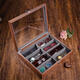 
Pang Donglai quality walnut wood glasses box sunroof large capacity glasses sunglasses sunglasses watch jewelry storage exhibition walnut wood color