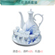 Guoyue Jingdezhen bone china blue and white wine set household ceramic white wine cup with ceramic tray flask gift box blue and white orchid wine set gift box