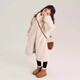 
Yuanyouling 2024 girls' winter clothing imitation mink coat warm winter clothing thickened fur integrated fur coat off white mink long sweater match 120