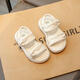 Han Dou Xiong Children's Princess Sandals 2025 New Summer Student Girls Baby Soft Soled Fashionable Middle-aged Girls Beach Sandals Silver Upgraded Model 34 Size Inner Length Approximately 20.9cm