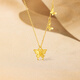 Saturday blessing yellow 18K gold necklace butterfly color gold necklace birthday gift for women C0614755 40+5cm