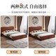 Barbican solid wood bed 1.5m new Chinese style home double bed master bedroom light luxury walnut color solid wood bed minimalist style furniture walnut color single bed thickened bed board running quantity model 1.5m*2m frame structure limited promotion