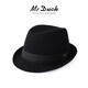 Mr DUCK British style retro hat High density densely woven wool semi-curled gentleman's hat for men and women autumn and winter MW13038 sheep wool material-dark coffee color (classic solid color L size (59-60cm)