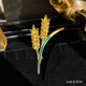 WOUG high-end golden wheat ear brooch women's anti-exposure chest artifact pin suit coat jacket 5# double wheat ear
