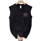 MLBNICE VIET DE COTON PUR PURS HLBNICE pour la marque de chemise sans manches minces de mode American Men's Men's Men's Summer Slim Slim Sleeved Vest Round Top Black XL 120-135Jin [Jin est égal à 0,5 kg]
