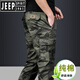 JEEP SPIRIT春秋迷彩工装裤多袋男士长裤宽松大码春秋厚款户外百搭休闲裤 【J9926军绿色】 厚款 M 【腰围2尺2-2尺3】