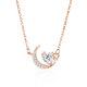 Version coréenne Wanlifu de Sterling Silver 925 Star Moon Collier Femme Star Moon Dream Heart Moon Collier Fashion Trend Light Luxury Collarbone Chain Dy841 Platinum (avec chaîne croisée) 925 Silver