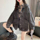 Comandante Bear Smoke Gray Denim Chaqueta Femenina Corea Corea Lo suelta Chaqueta de mujer de gran tamaño ropa de mezclilla Top XWR9929# Smoke Gray 10xl S Recomendado 80-100Jin [Jin iguala 0.5 kg]