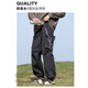 Wassup Sohot work pants men's spring trousers loose trendy casual pants outdoor trousers men's black XL