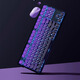 Belly spirit mk870 blackberry side engraving mechanical keyboard Bluetooth wired wireless Bluetooth customized computer game silent office [three mode] Obsidian + purple gas eastward side engraving peach axis [silent axis body]