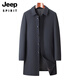 Jeep Spirit Neuer Stil mittleren Alters mittleren Alters und älterer Windbreaker Herren Spring und Herbst Daddy Mid-Länge Jacke Casual Plus Size Herren Großvater Mantel Marine Blue (1936* Kragen) M 170