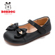Babudou Children's Shoes 2025 Spring New Girls' Versatile Campus Performance Shoes for Big Children British Style Small Leather Shoes Children's Shoes Black 27 Suitable for Feet Length 16.5cm