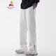 
Scarecrow American Zipper Casual Sleeping Pants Men's 2025 Spring New Fashion Brand Loose Micro Flag Sport Pants High Street Straight Pants Black Z9859 L