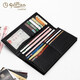 Goldlion's new wallet men's genuine leather men's handbag simple business deer leather wallet multiple card long wallet Chinese New Year Chinese New Year Black