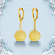 KZD925 silver earrings small gold beads gold-plated glossy round beads 5G earrings curved hook Qixi 925 silver glossy small ear hooks Lao Fengxiang 1.6g collection to get a certificate + receipt + gift box