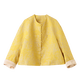 Pier cardinal jaune nouveau jacquard chinois veste courte pour les femmes 2025 printemps et automne new âge réduisant le cou rond polyvalent tang costume top top jaune régulier m (110-120jin [Jin est égal à 0,5 kg]))