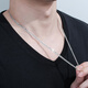 Jin Duoxi Pt950 platinum necklace men's platinum chain flat horsewhip flower single-layer boss tank necklace thick chain about 17.88 grams long about 52 cm thick about 4 mm