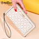 Jinlilai Wallet Damen Long Light Luxus großer Kapazität Reißverschluss Mehrfachkartengeschenke für Geschenke aus chinesischen Valentinstagsfreunden mit High-End-Kupplung [Beige, offizielle authentische, gefälschte, zehn Entschädigung]