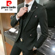 Pierre Cardin Men's Suit Suit Men's Slim Handsome Casual Small Suit Three-piece Trendy Korean Style Black Two-piece Suit (Suit + Pants) M