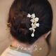 Yin Muchi flower hair accessories for women, U-shaped hairpin, high-end hairpin, ancient style hairpin, slit comb, cheongsam headdress, F3236 lily of the valley flower rhinestone hairpin