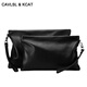 CAVLSLKCAT MEMS Sac à main Geothe Super Cuir Grochet grande capacité Zipper Hand Grab Enveloppe Sac Couche de tête de vache d'anniversaire Valentin de la Saint-Valentin Black Large taille 30 * 20 * 3CM