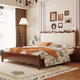 Laisda American Massiv Holzbett Walnuss 1,8 Meter Doppelbett Französisch Klassiker Softpack Festholzbett YF688# 1,8 Bett