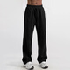Dingfengbaoluo American casual pants men's autumn straight solid color heavy loose wide-leg long pants KS09 black 2XL
