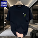 
Romon men's short-sleeved T-shirt for summer thin fashion brand loose casual printed half-sleeved clothes for men's heavy cotton T-shirt white [small picture on the front left side K1098 two-piece small feather S recommended 90-100Jin [Jin equals 0.5 kg]
