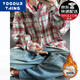YOOOURTHING American retro plaid shirt men's long-sleeved spring, autumn and winter plus velvet thickened loose couple versatile casual shirt jacket CJ9734-Yellow plaid plus velvet XL (recommended 125-145Jin [Jin equals 0.5 kg])