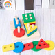 Oakwen Wooden Montessori Aides d'enseignement Puzzle Puzzle des jouets intellectuels pour enfants et des blocs de construction assemblés 3-6 ans Baby Game Game-Knocking Piano