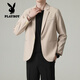 Playboy (PLAYBOY) non-iron shoulder pad small suit men's jacket spring and autumn Korean style loose business style casual suit top black M