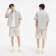 森马（Semir）短袖衬衫男复古条纹衬衣2025夏季外套肌理感109325104203