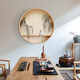 Shangjin Meishe New Chinese style entrance decorative painting tea room Zen solid wood round hanging painting living room corridor landscape painting ink painting J style - Jingyouxinsheng version diameter 60cm