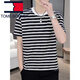 Tommy Shekelly Tommy Camiseta de manga corta para hombres Summer Summer Marca de moda Camiseta pesada Cuella de cuello redondo lo suelto ropa versátil casual Men 9906 Café M