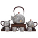 Silver Age Silver Tea Set 999 Pure Silver Set Tenglong Spit Pearl Gift Seiko Embossed Pure Silver Tea Set 1 Pot 3 Cups Approximately 544 Grams