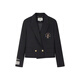 Teenie Weenie Bear Blazer Women's Autumn and Winter College Style Casual Small Single-breasted Small Blazer Women's Black M (165)
