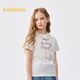 Balabala children's clothing children's short-sleeved t-shirt girls 2025 summer clothes big children quick-drying sweet tops 208225117007